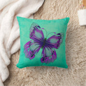 紫の蝶 クッション (ブランケット)