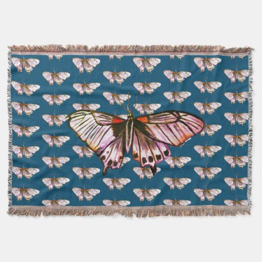 紫の蝶 スローブランケット (正面)