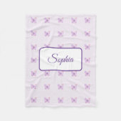 紫の蝶 フリースブランケット (正面)