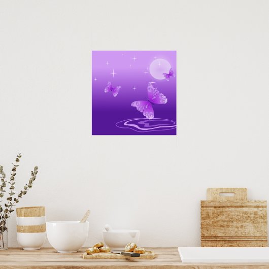 紫の蝶 ポスター (キッチン)