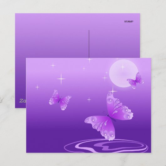 紫の蝶 ポストカード (正面/裏面)