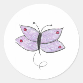 紫の蝶 ラウンドシール
