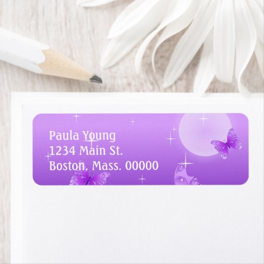 紫の蝶 ラベル (インサイチュ)