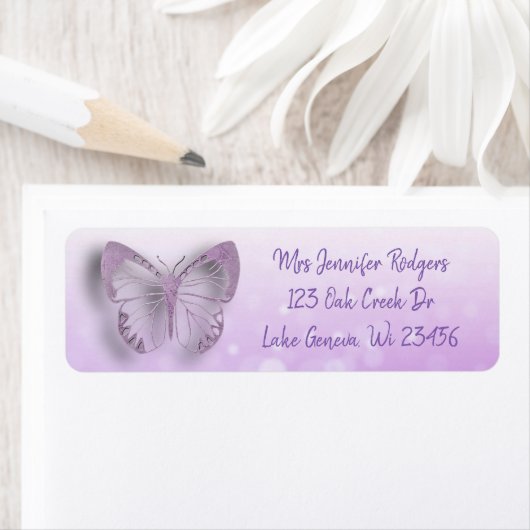 紫の蝶 ラベル (インサイチュ)
