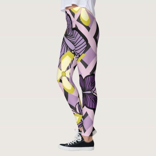 紫の蝶 レギンス (左)