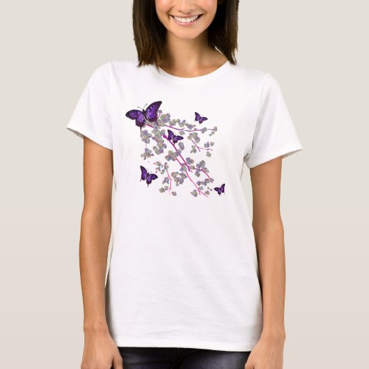 紫の蝶 Tシャツ (正面)