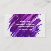 紫の表現ブラシ付きブ絵を描ラッシュ 名刺 (裏面)