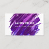 紫の表現ブラシ付きブ絵を描ラッシュ 名刺 (正面)