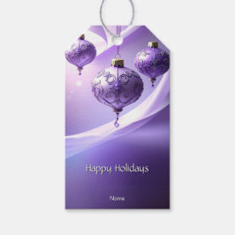 紫の装飾クリスマスボール ホリデーギフトタグ ギフトタグ