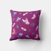 紫の装飾用クッションと蝶 クッション (裏面)