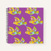 紫の装飾鳥 ノートブック (正面)
