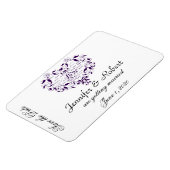 紫の言語で愛する日付を保存 マグネット (左側)