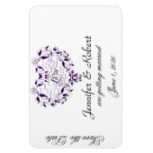 紫の言語で愛する日付を保存 マグネット (縦)