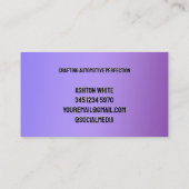 紫の詳細を表す自動車 名刺 (裏面)