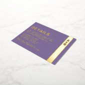 紫の詳細エンクロージャカード 箔招待状ポストカード (回転した状態)