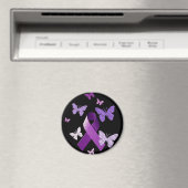 紫の認識度リボン マグネット (インサイチュ (食洗機))