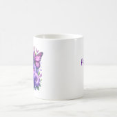 紫の認識度リボン |祈は治癒だ コーヒーマグカップ (中央)