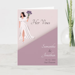 紫の誓いカード結婚の漫画のカップル サンキューカード