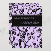 紫の誓結婚い更新招待状カード 招待状 (正面/裏面)