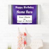 紫の誕生日バナーと写真と名前 横断幕 (インサイチュ)