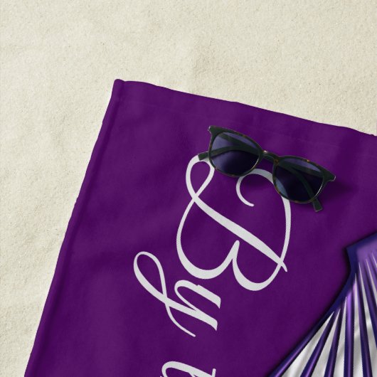 紫の貝殻 ビーチタオル (インサイチュ)