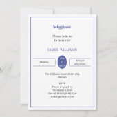 紫の赤ちゃんシャワーカスタマイズ 招待状 (正面)