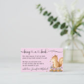 紫の赤ちゃんシャワーパーティーリスが本を持ってくる エンクロージャーカード (スタンド正面)