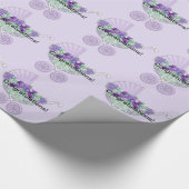 紫の赤ちゃんシャワー ラッピングペーパー (角)