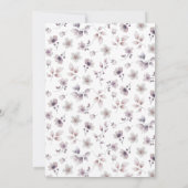 紫の赤ちゃんシャワー 招待状 (裏面)