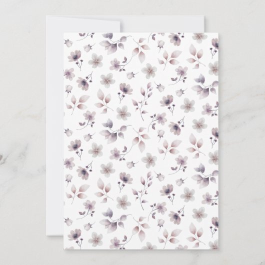 紫の赤ちゃんシャワー 招待状 (裏面)