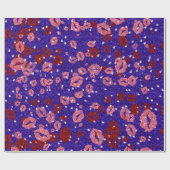 紫の赤とバラのキス ラッピングペーパー (フラット)