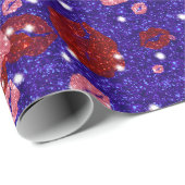 紫の赤とバラのキス ラッピングペーパー (ロールコーナー)