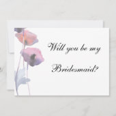 紫の赤面ポピーは花嫁の提案をする 招待状 (正面)