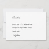 紫の赤面ポピーは花嫁の提案をする 招待状 (裏面)