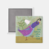 紫の踊りウズラとリリー磁石 マグネット (正面/裏面)