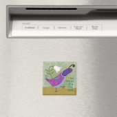 紫の踊りウズラとリリー磁石 マグネット (インサイチュ (食洗機))