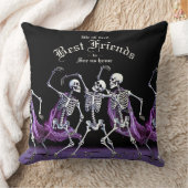 紫の踊り骨格ハロウィンゴシック クッション (ブランケット)