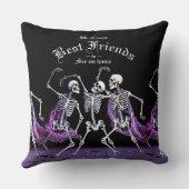 紫の踊り骨格ハロウィンゴシック クッション (裏面)