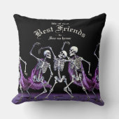 紫の踊り骨格ハロウィンゴシック クッション (正面)