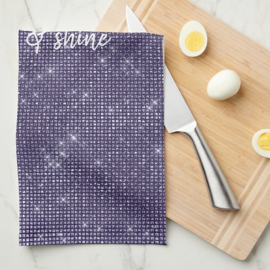 紫の輝き キッチンタオル (四つ折り)