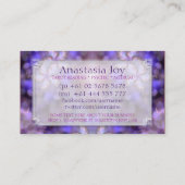 紫の輝くエネルギーの先見性のアート名刺 名刺 (裏面)