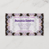 紫の輝く輝くエナジースイビースカード 名刺 (裏面)