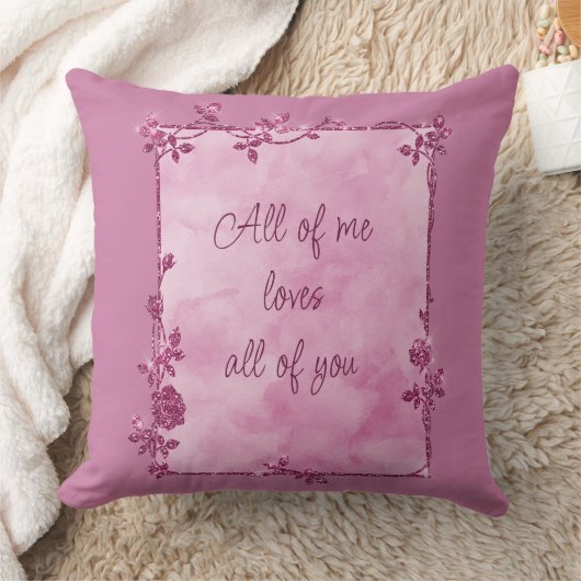 紫の輝エレガントく枠バレンタイン クッション (ブランケット)