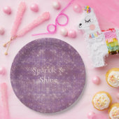 紫の輝ガーリーく輝き ペーパープレート (パーティー)