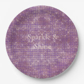 紫の輝ガーリーく輝き ペーパープレート (正面)