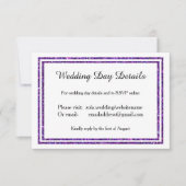 紫の輝フェイクくトリム – 結婚記念日の詳細 出欠カード (正面)