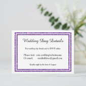 紫の輝フェイクくトリム – 結婚記念日の詳細 出欠カード (スタンド正面)