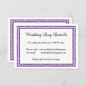 紫の輝フェイクくトリム – 結婚記念日の詳細 出欠カード (正面/裏面)