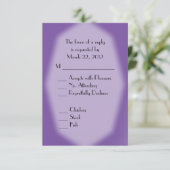 紫の返信メッセージ（メニュー選択付き） 出欠カード (スタンド正面)