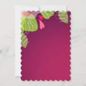 紫の透明フローラ結婚の出現 招待状 (裏面)